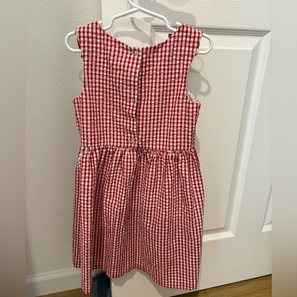 Little girl’s strawberry seersucker dress - Picture 2 of 5